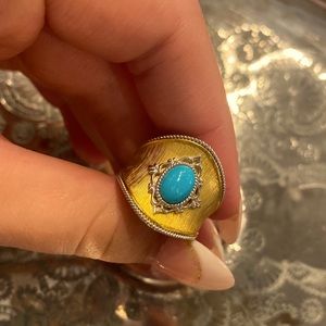 14K gold and turquoise ring